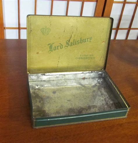 lord salisbury turkish cigarettes metal box|Lord Salisbury Turkish Cigarette Tin Vintage Metal Hinged .